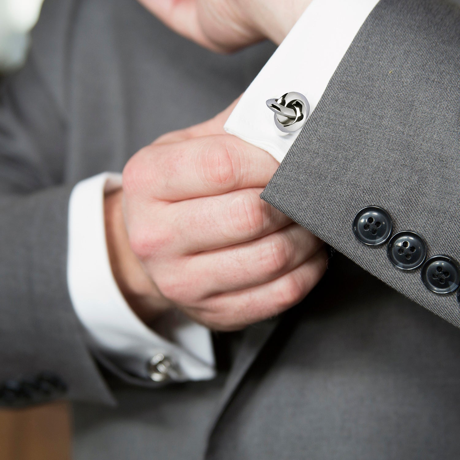 Double Sided Silver Knot Cufflinks - SARTORO424