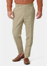 Dune Beige Cotton Chino Pants