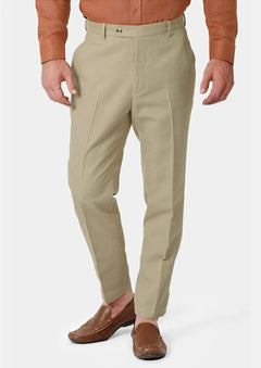 Dune Beige Cotton Chino Pants - SARTORO