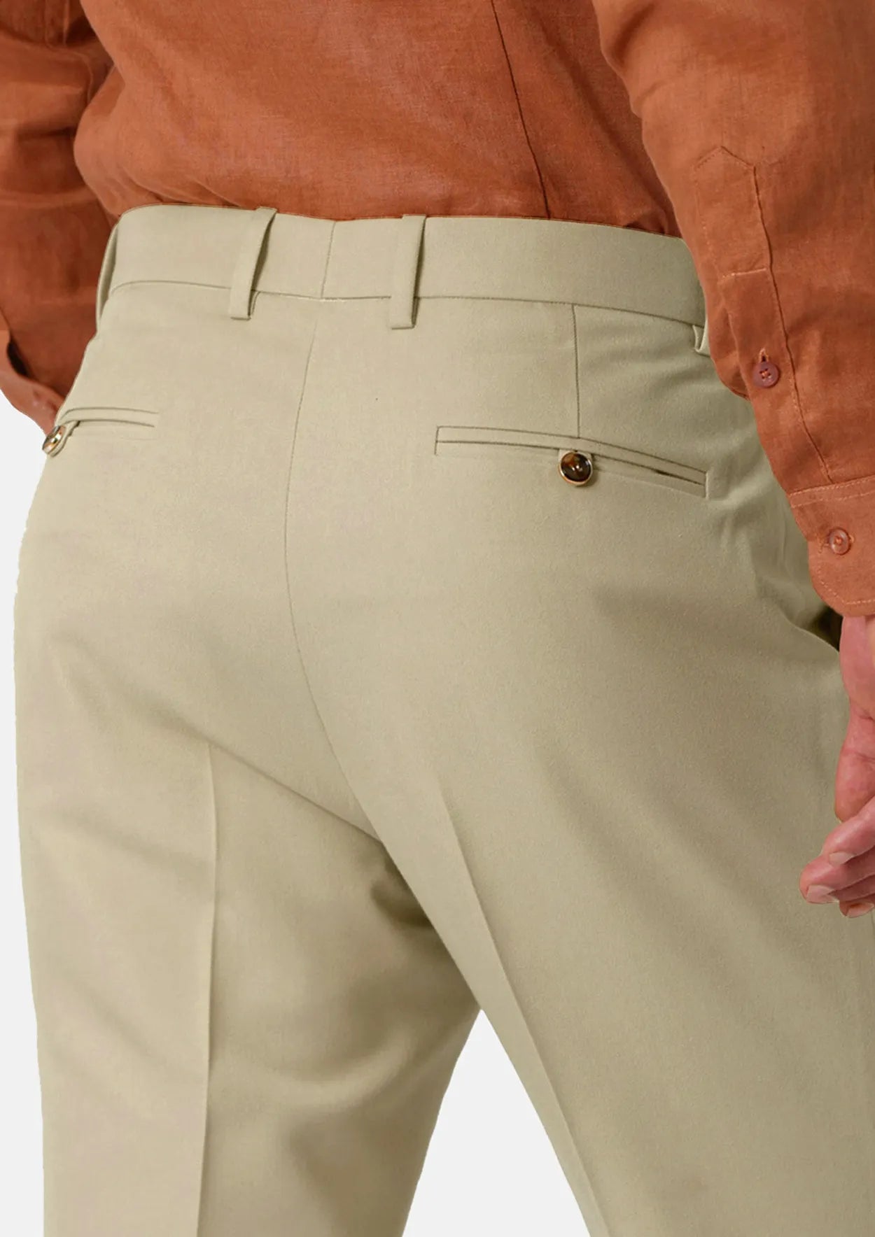 Dune Beige Cotton Chino Pants - SARTORO