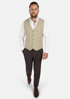 Dune Beige Cotton Vest - SARTORO419