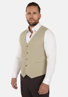 Dune Beige Cotton Vest - SARTORO72