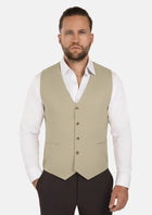 Dune Beige Cotton Vest - SARTORO585