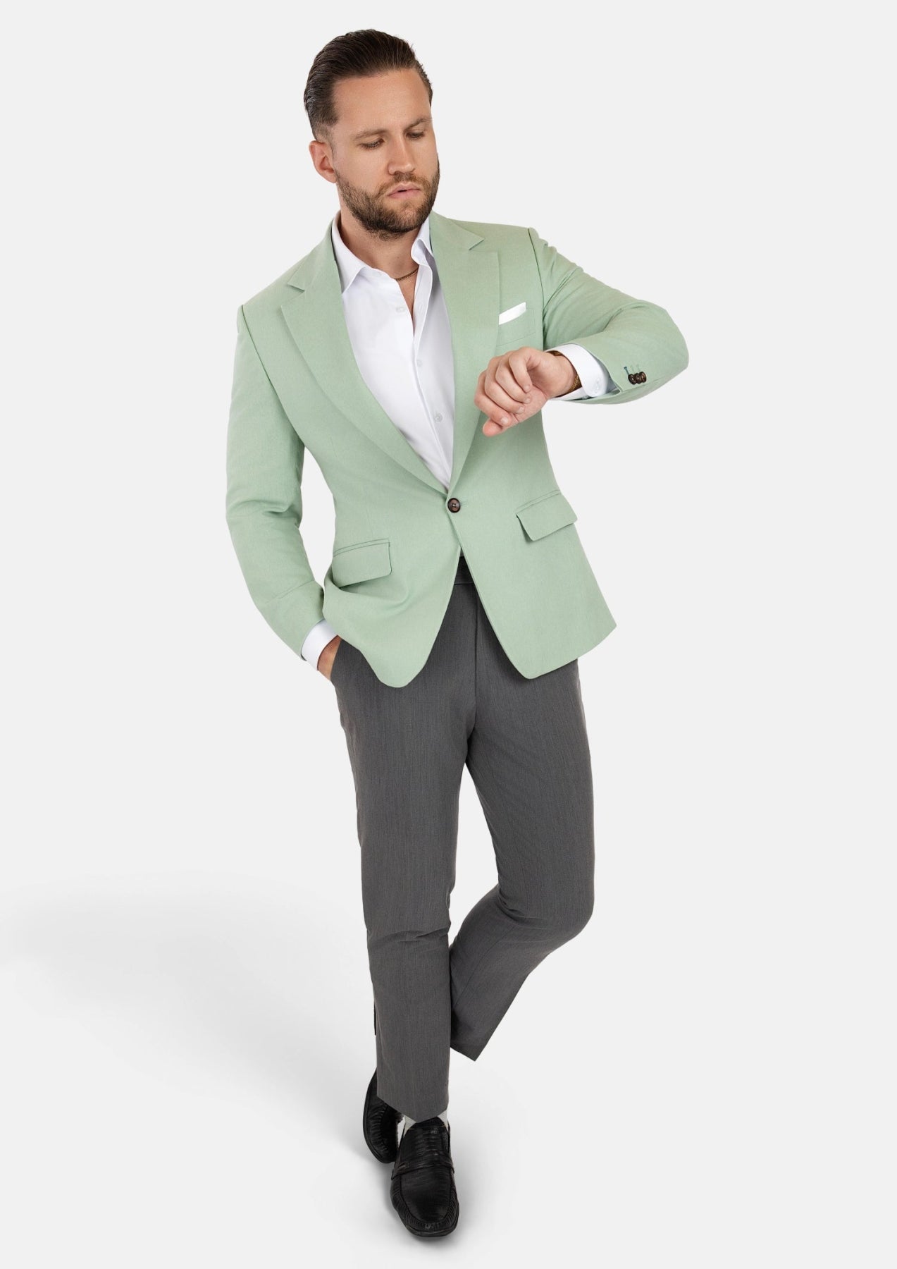 Eldridge Fern Green Linen Jacket - SARTORO