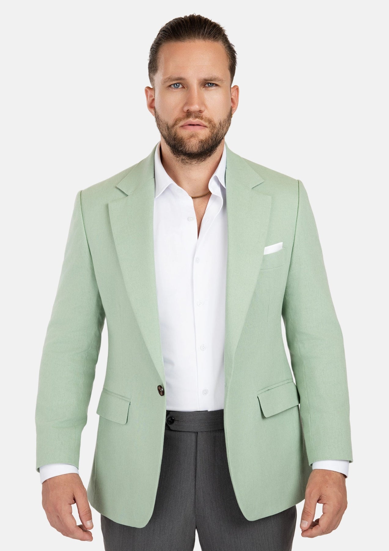 Eldridge Fern Green Linen Jacket - SARTORO