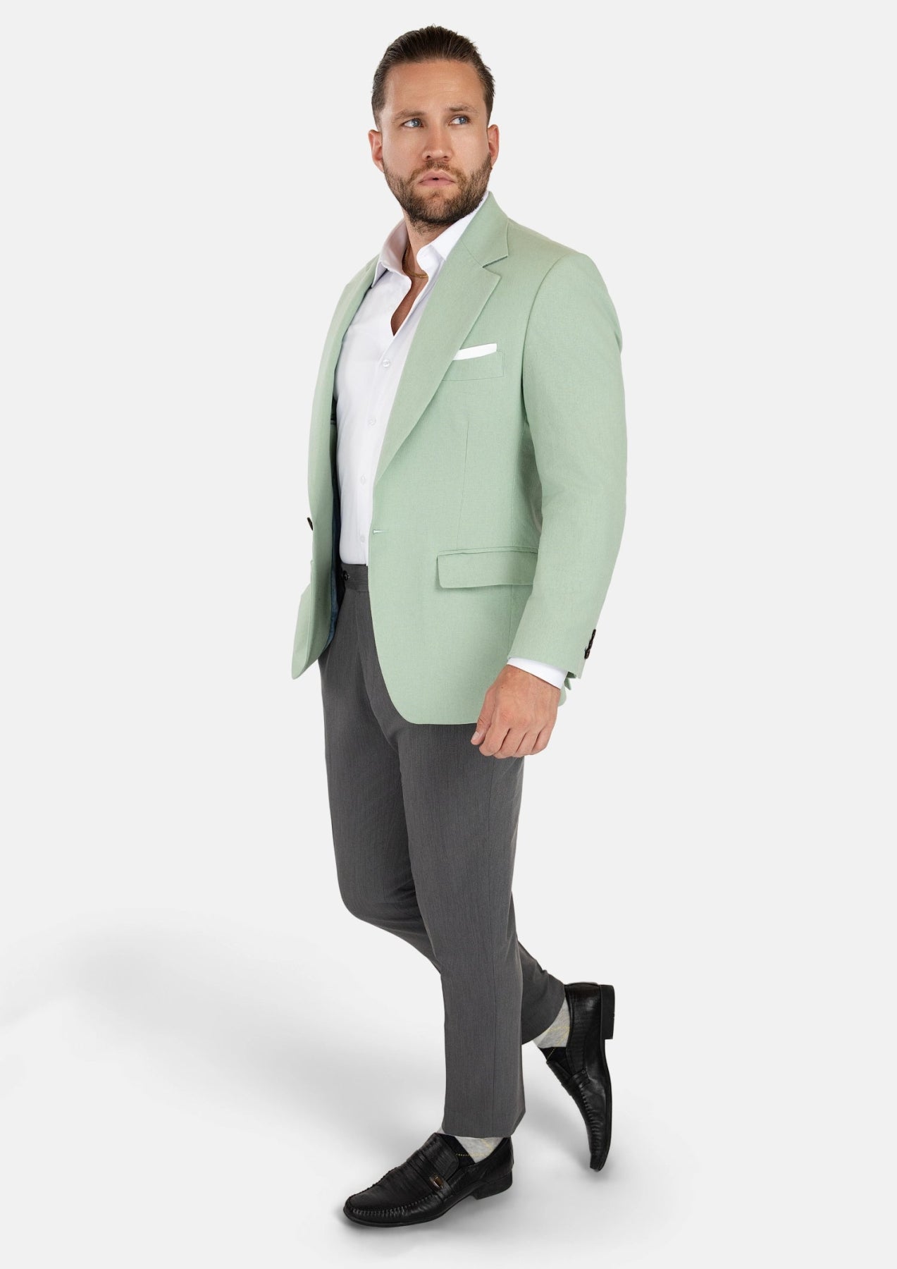 Eldridge Fern Green Linen Jacket - SARTORO