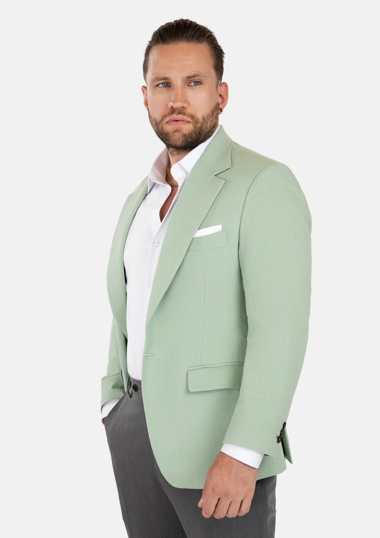 Eldridge Fern Green Linen Jacket - SARTORO