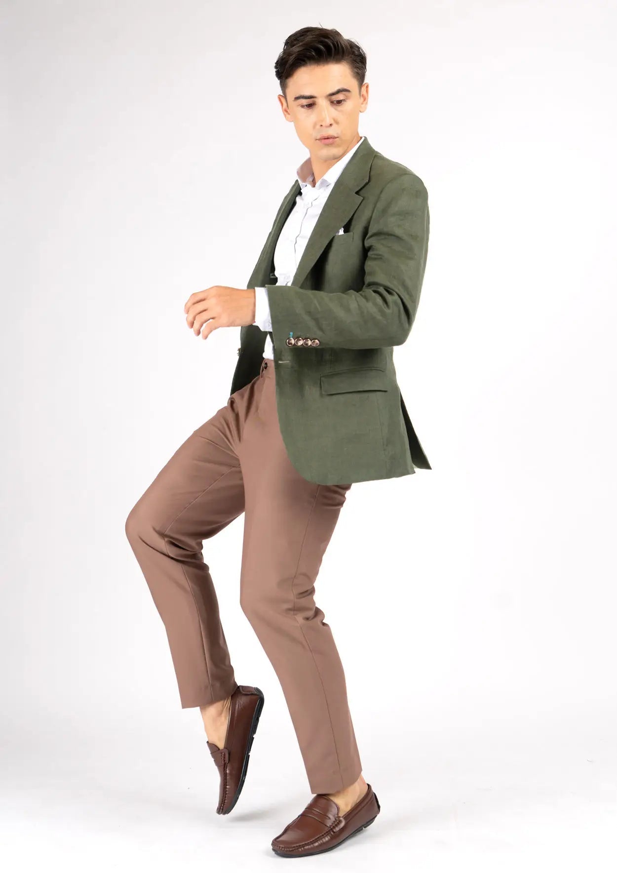 Eldridge Juniper Green Linen Jacket - SARTORO