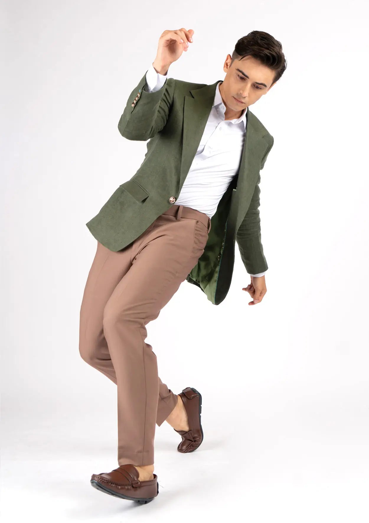 Eldridge Juniper Green Linen Jacket - SARTORO