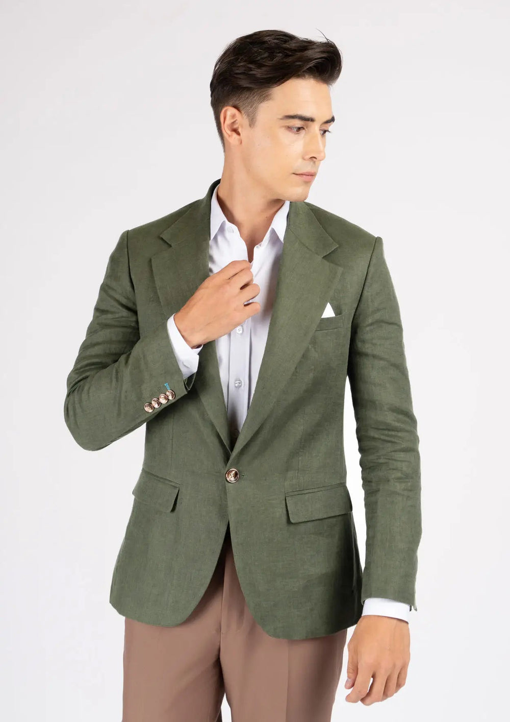 Juniper Green Linen Jacket771