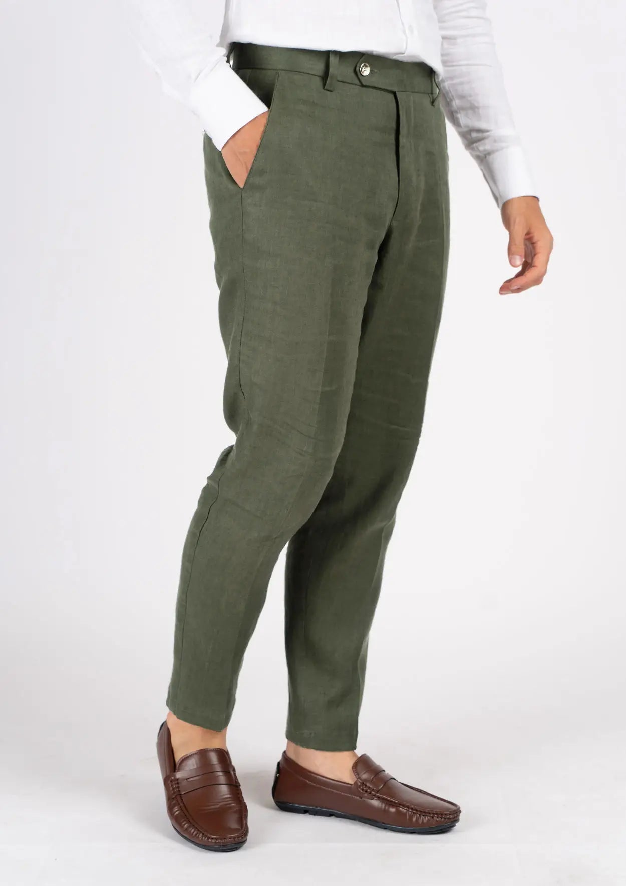 Eldridge Juniper Green Linen Suit - SARTORO