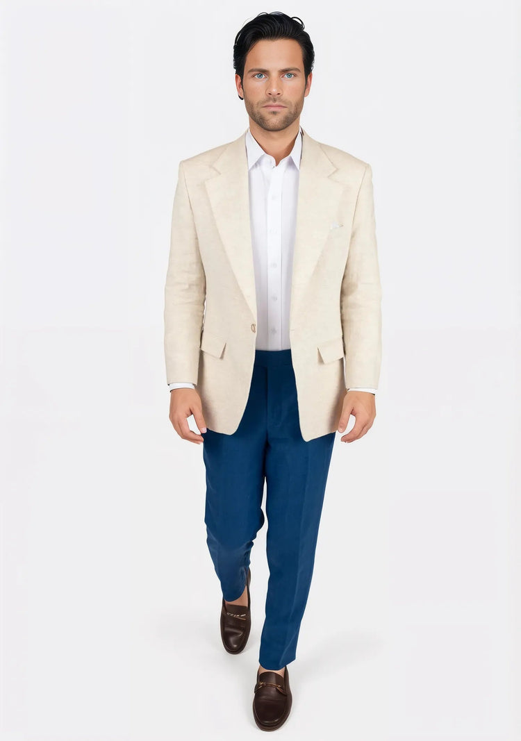 Eldridge Sand Linen Jacket - SARTORO490