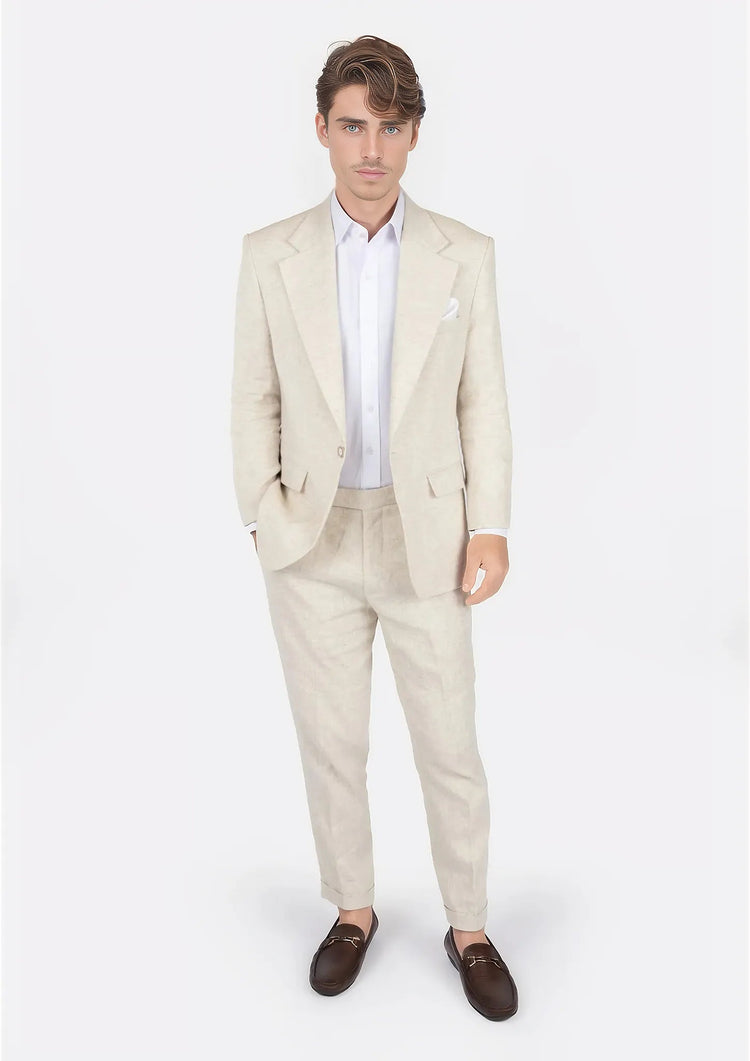 Eldridge Sand Linen Suit - SARTORO