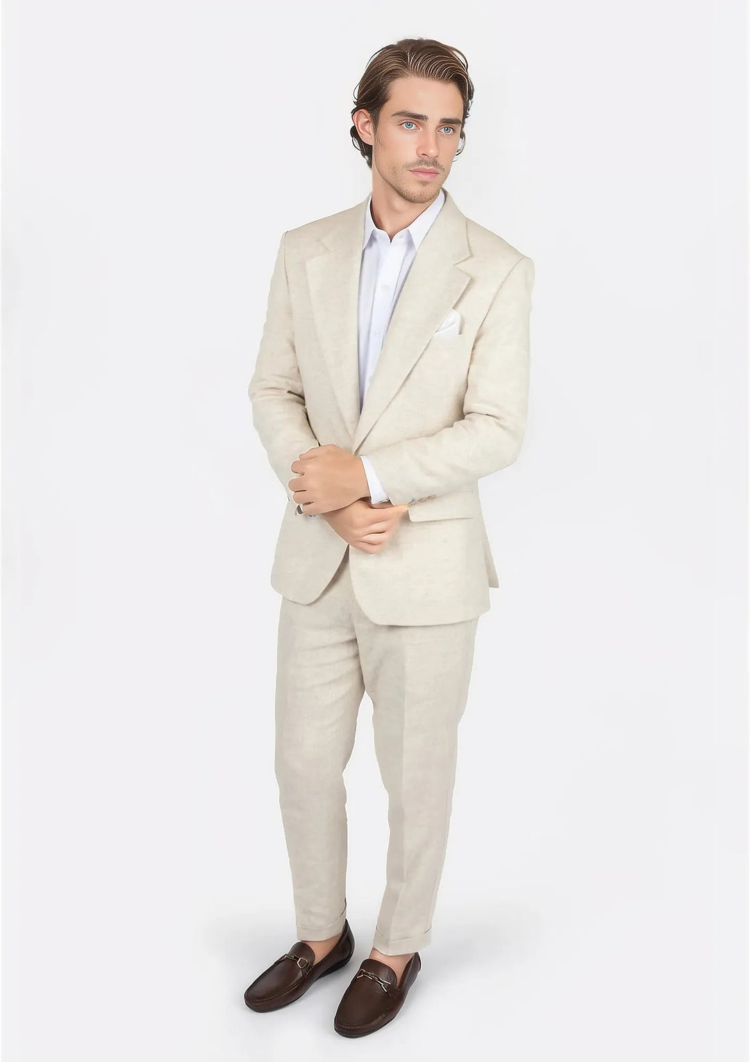 Eldridge Sand Linen Suit - SARTORO