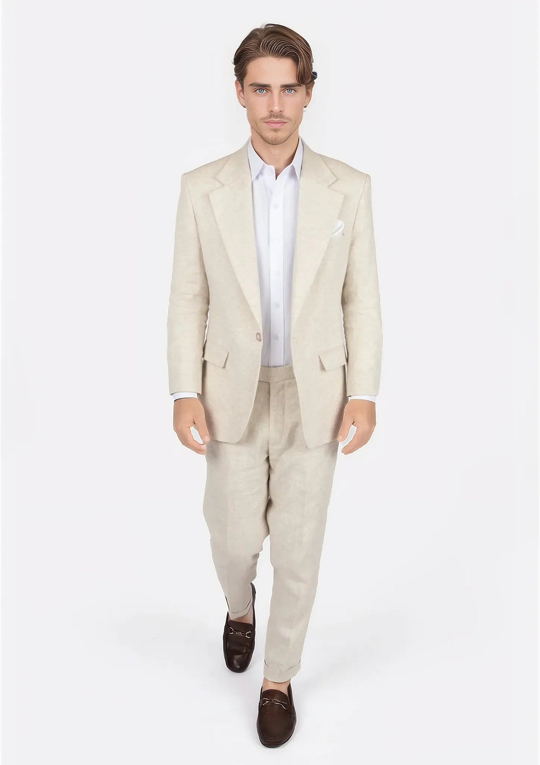 Eldridge Sand Linen Suit - SARTORO