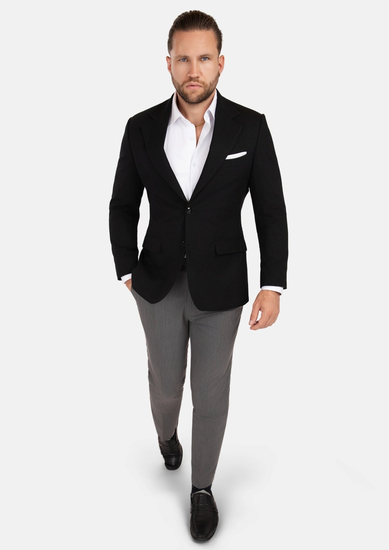 Ellis Black Linen Blend Jacket - SARTORO
