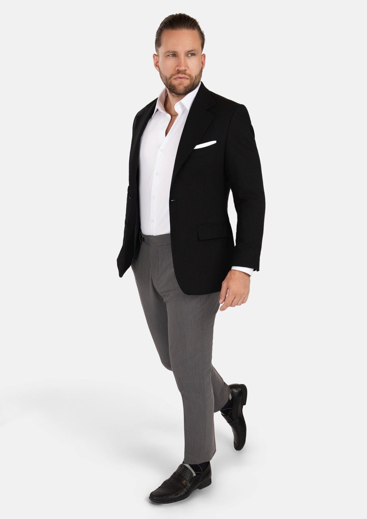 Ellis Black Linen Blend Jacket - SARTORO