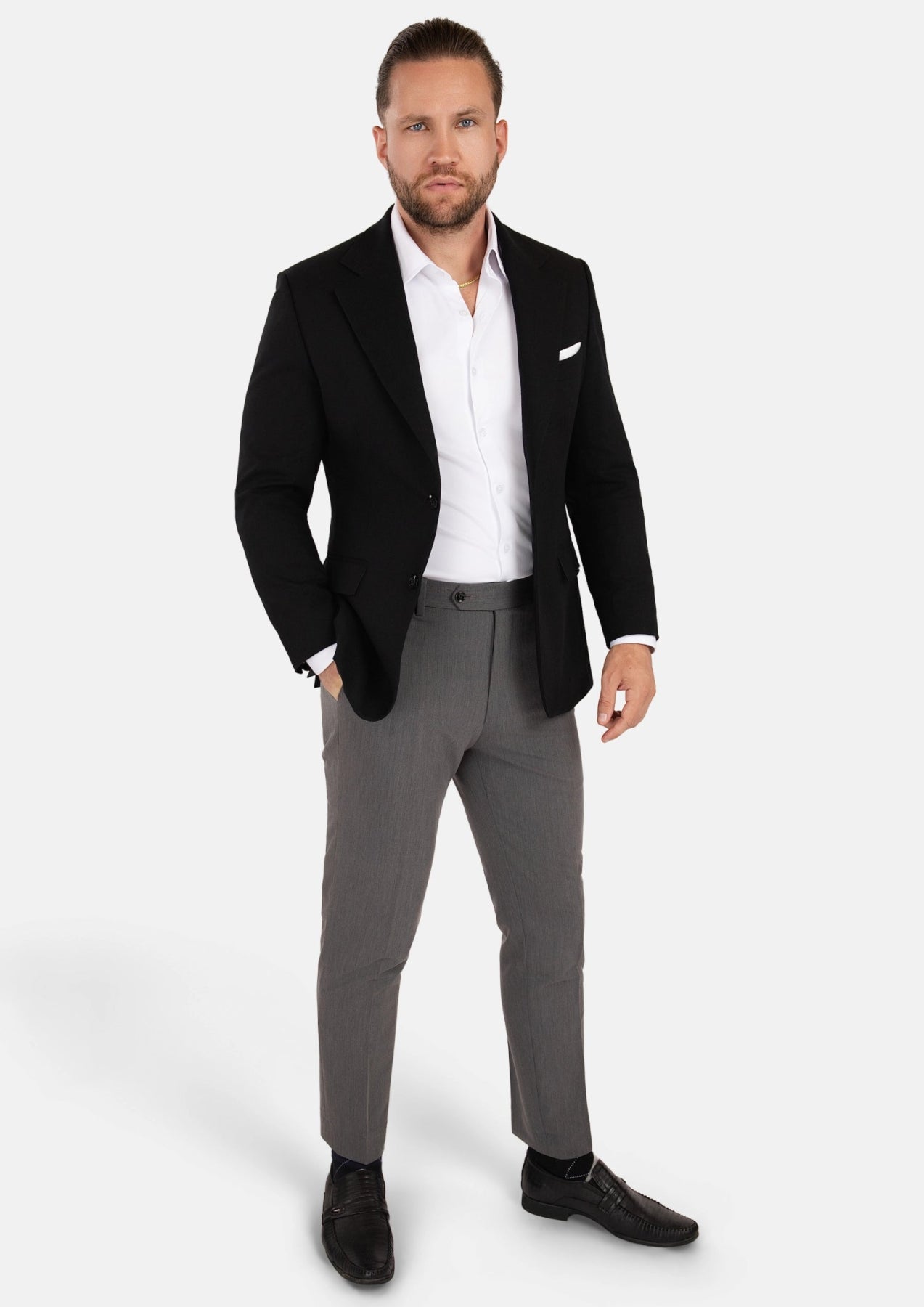 Ellis Black Linen Blend Jacket - SARTORO