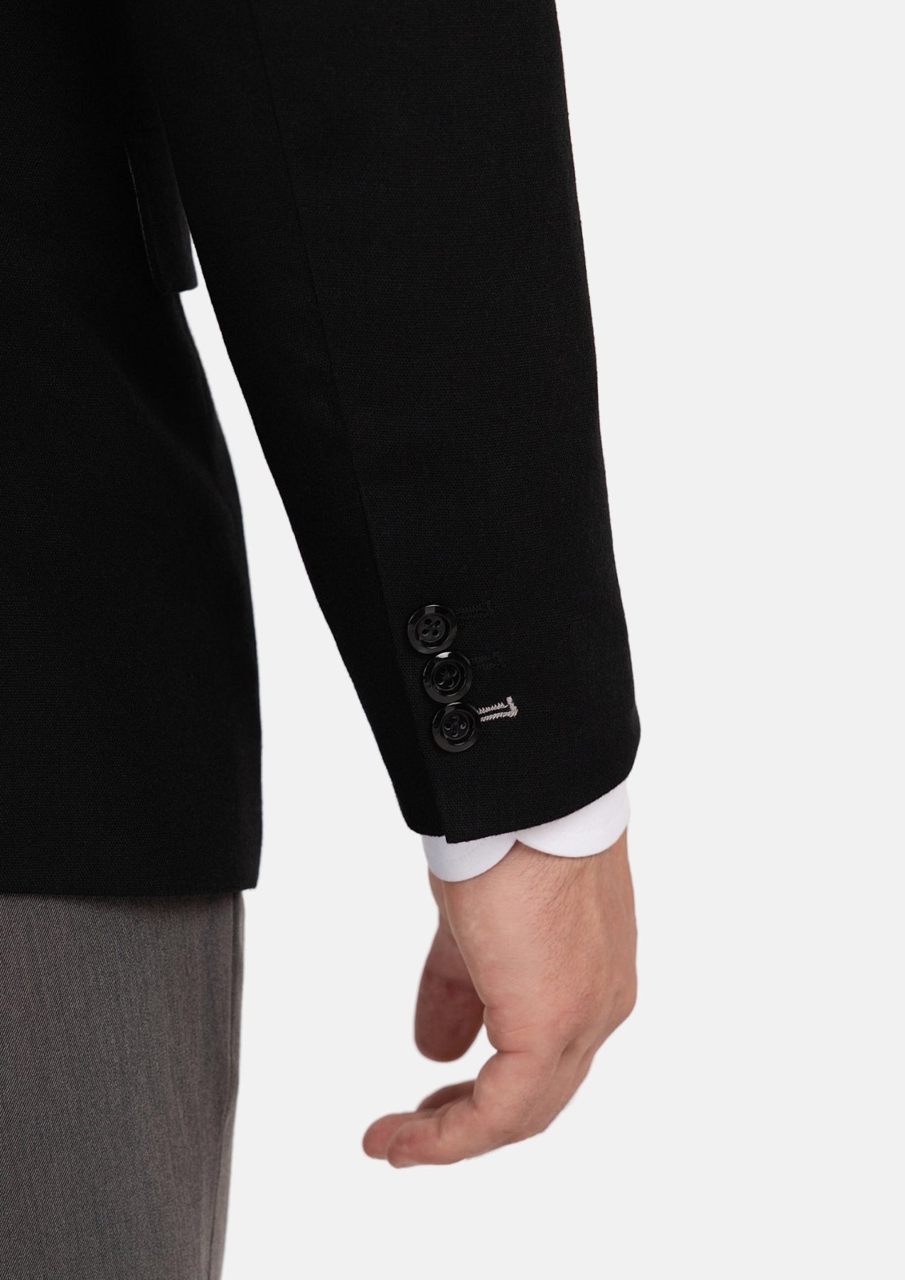 Ellis Black Linen Blend Jacket - SARTORO