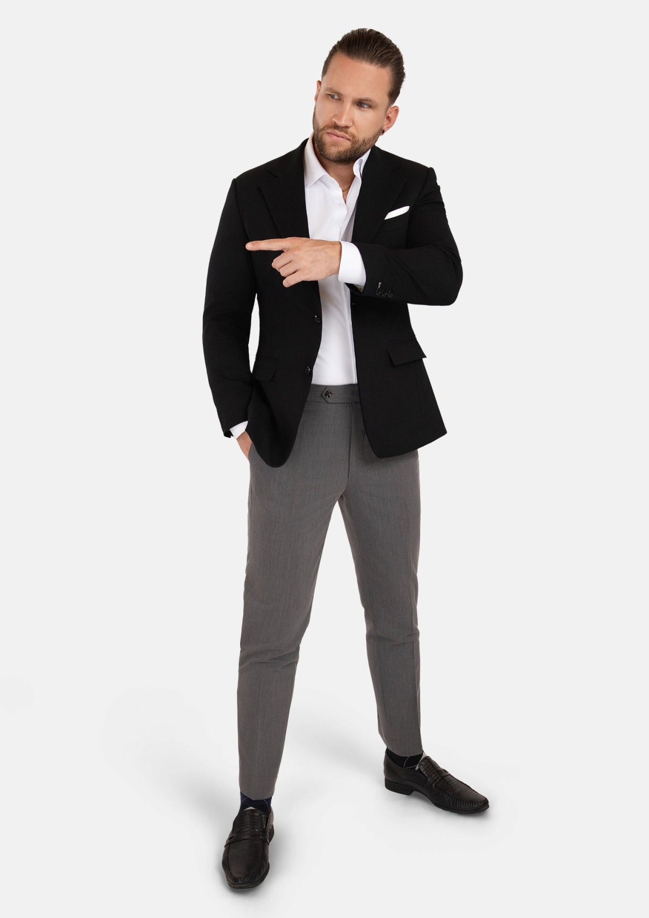 Ellis Black Linen Blend Jacket - SARTORO