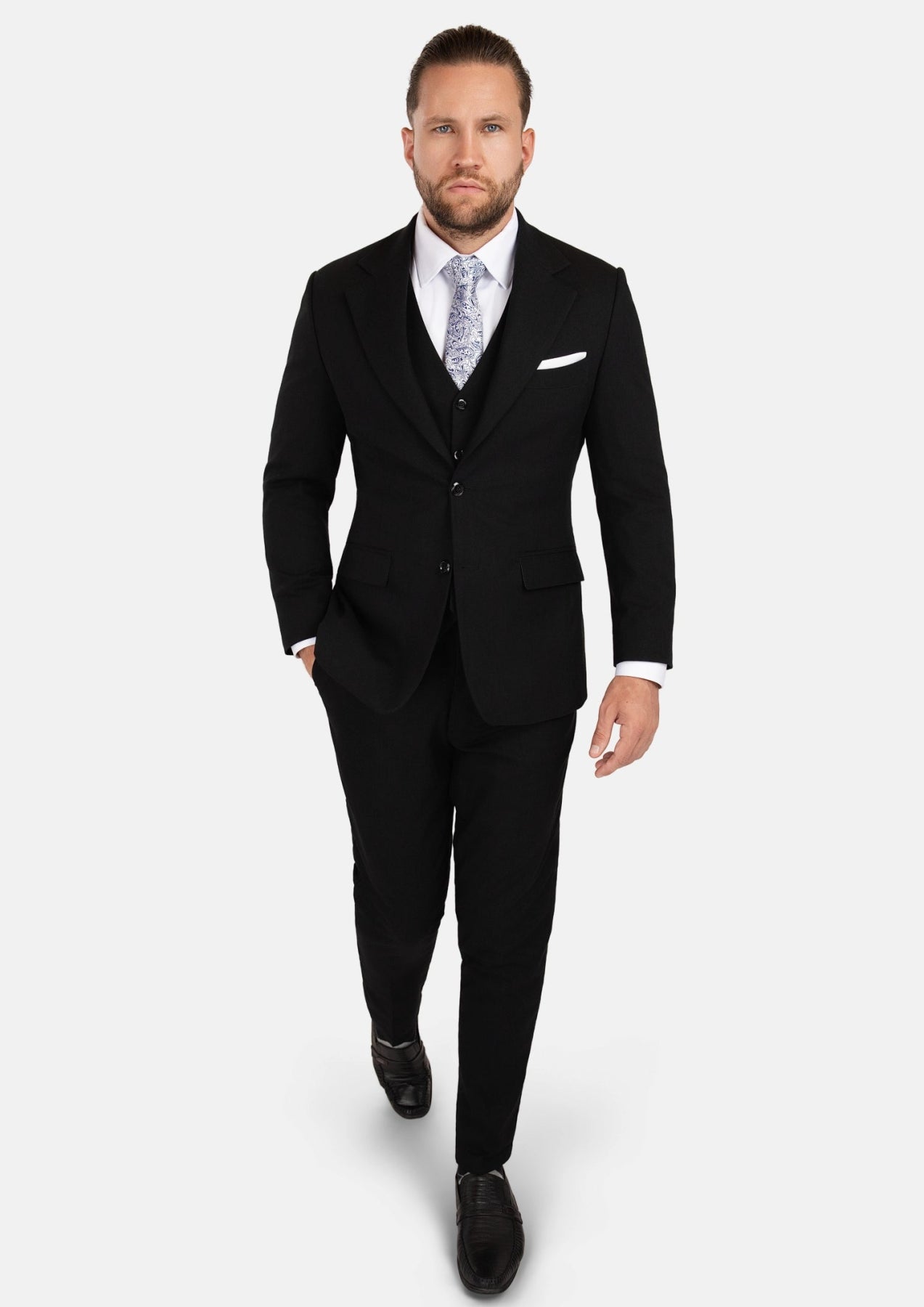 Ellis Black Linen Blend Suit - SARTORO