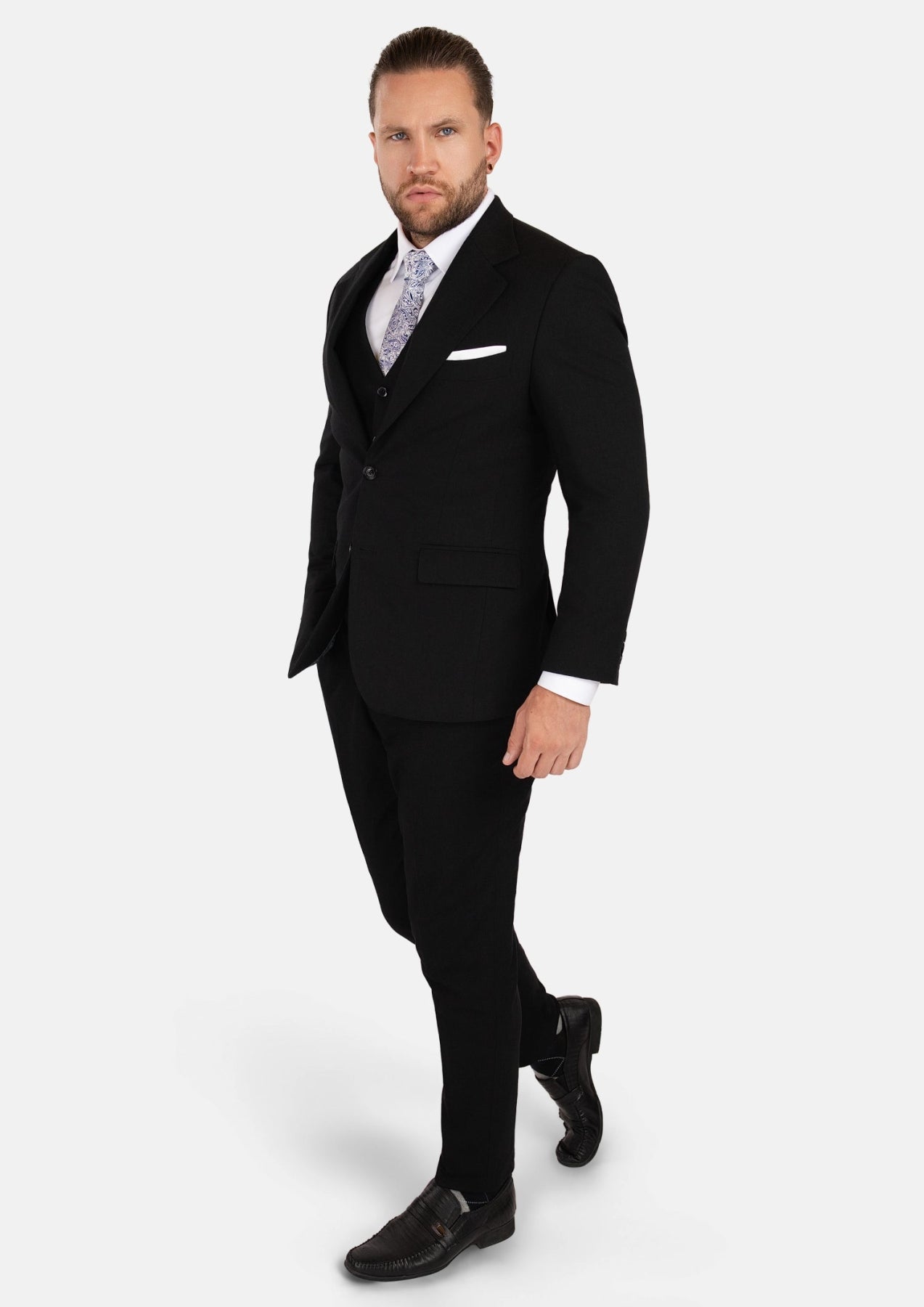 Ellis Black Linen Blend Suit - SARTORO