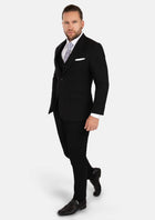 Ellis Black Linen Blend Suit - SARTORO85
