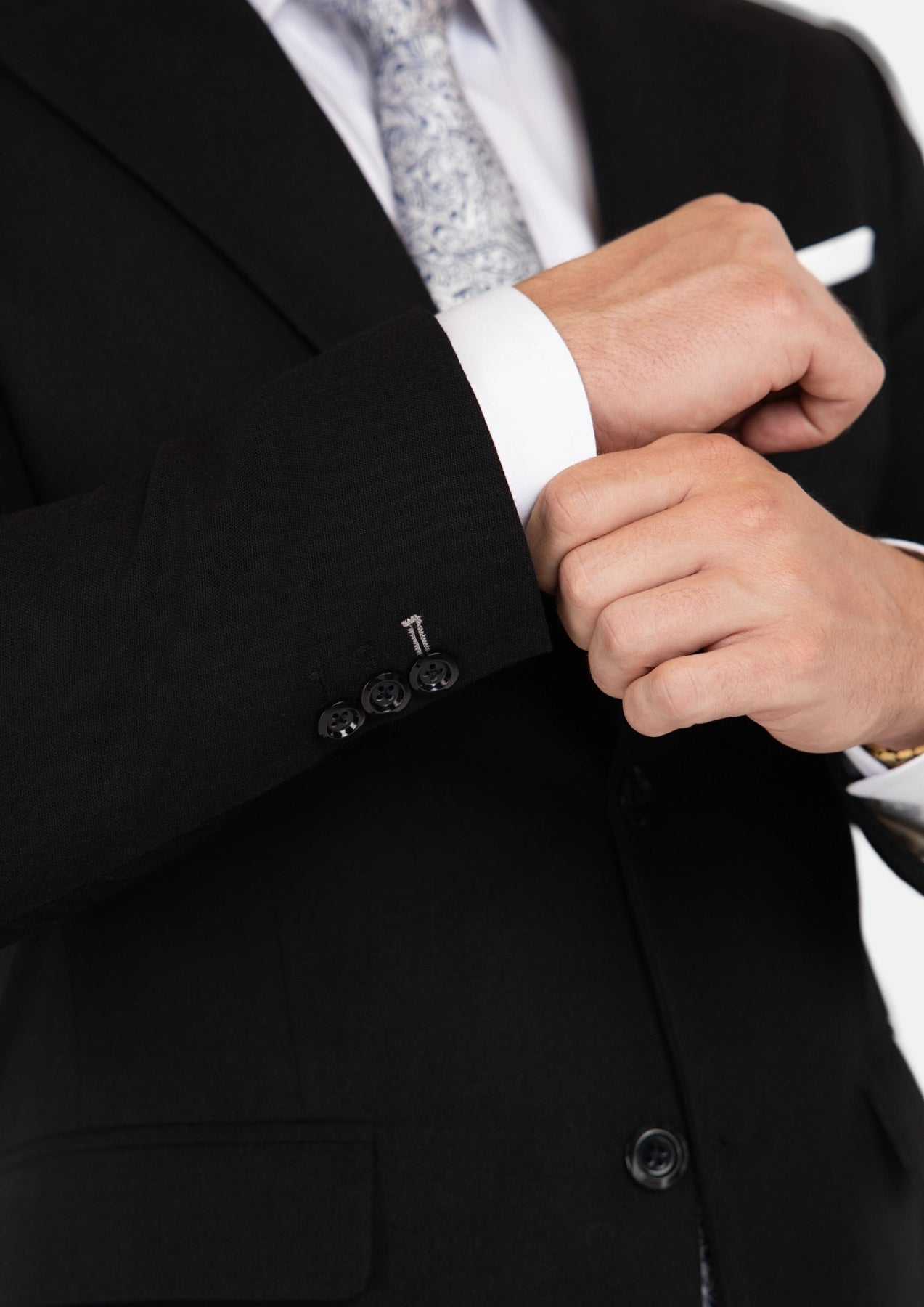 Ellis Black Linen Blend Suit - SARTORO