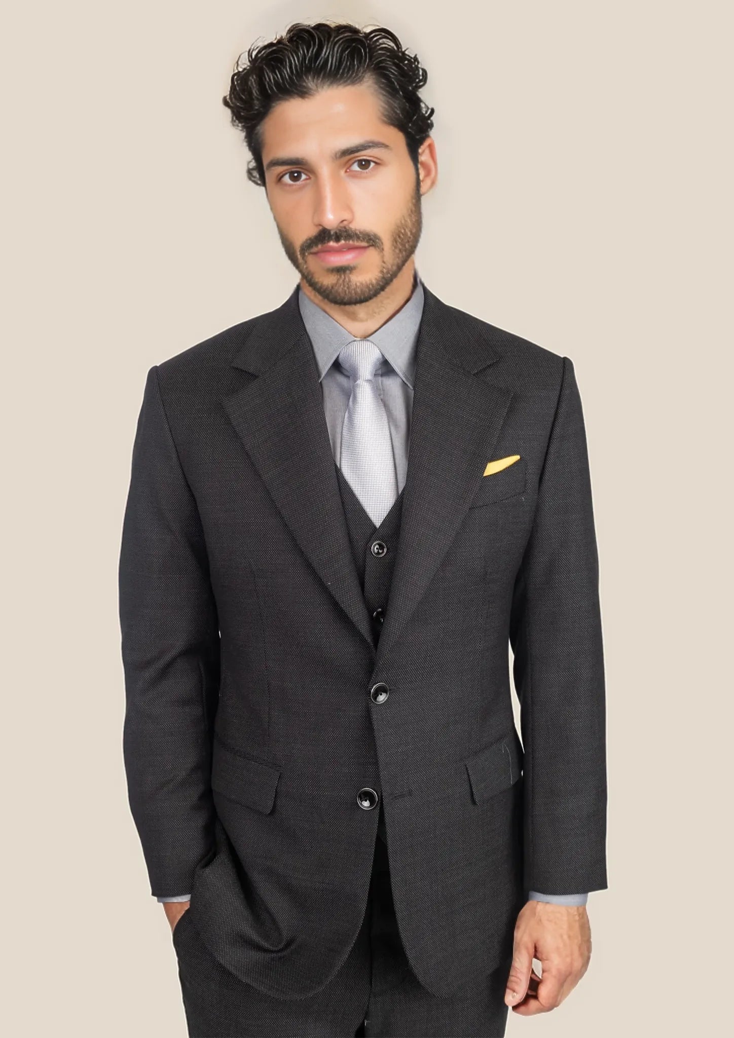 Ellis Black Pindot Suit - SARTORO