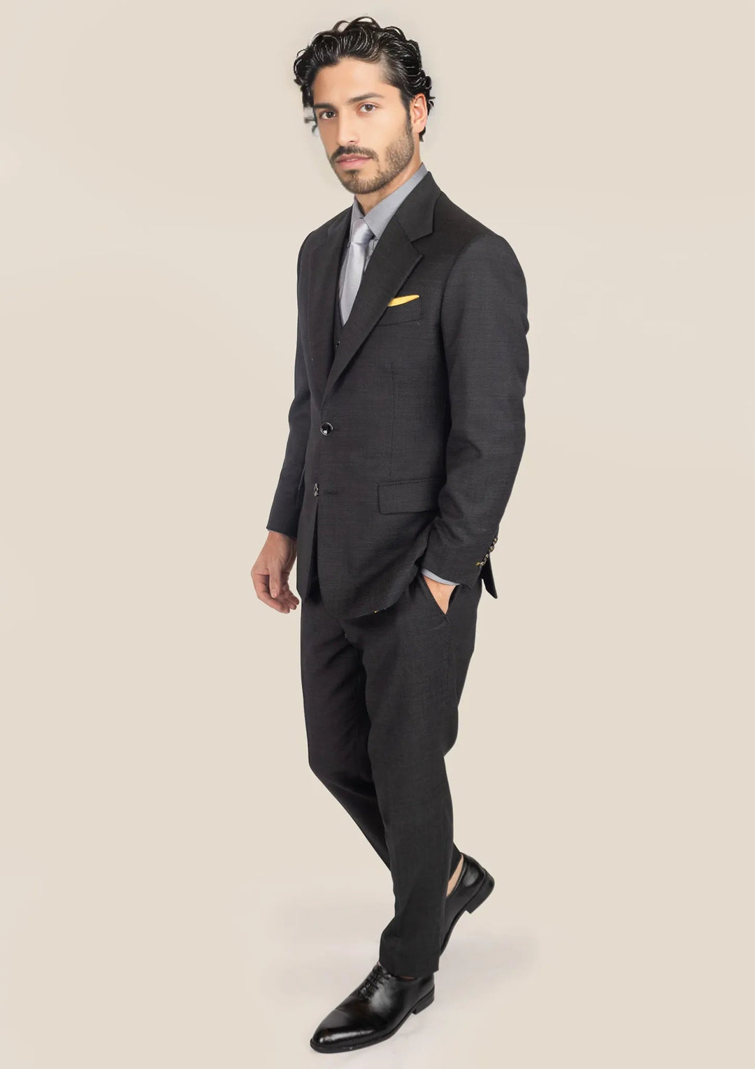 Ellis Black Pindot Suit - SARTORO