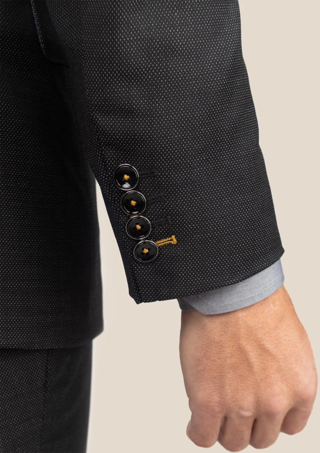 Ellis Black Pindot Suit - SARTORO