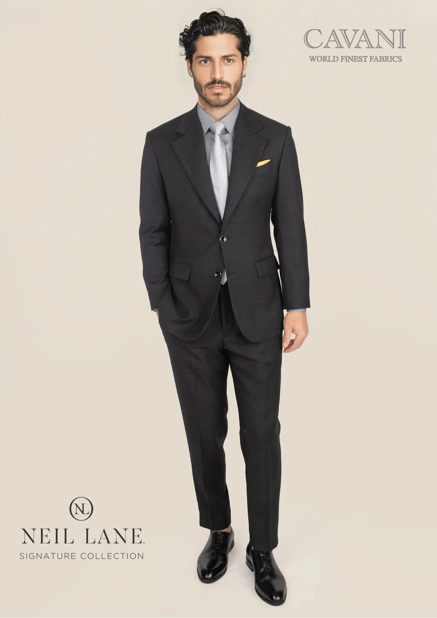 Ellis Black Pindot Suit - SARTORO