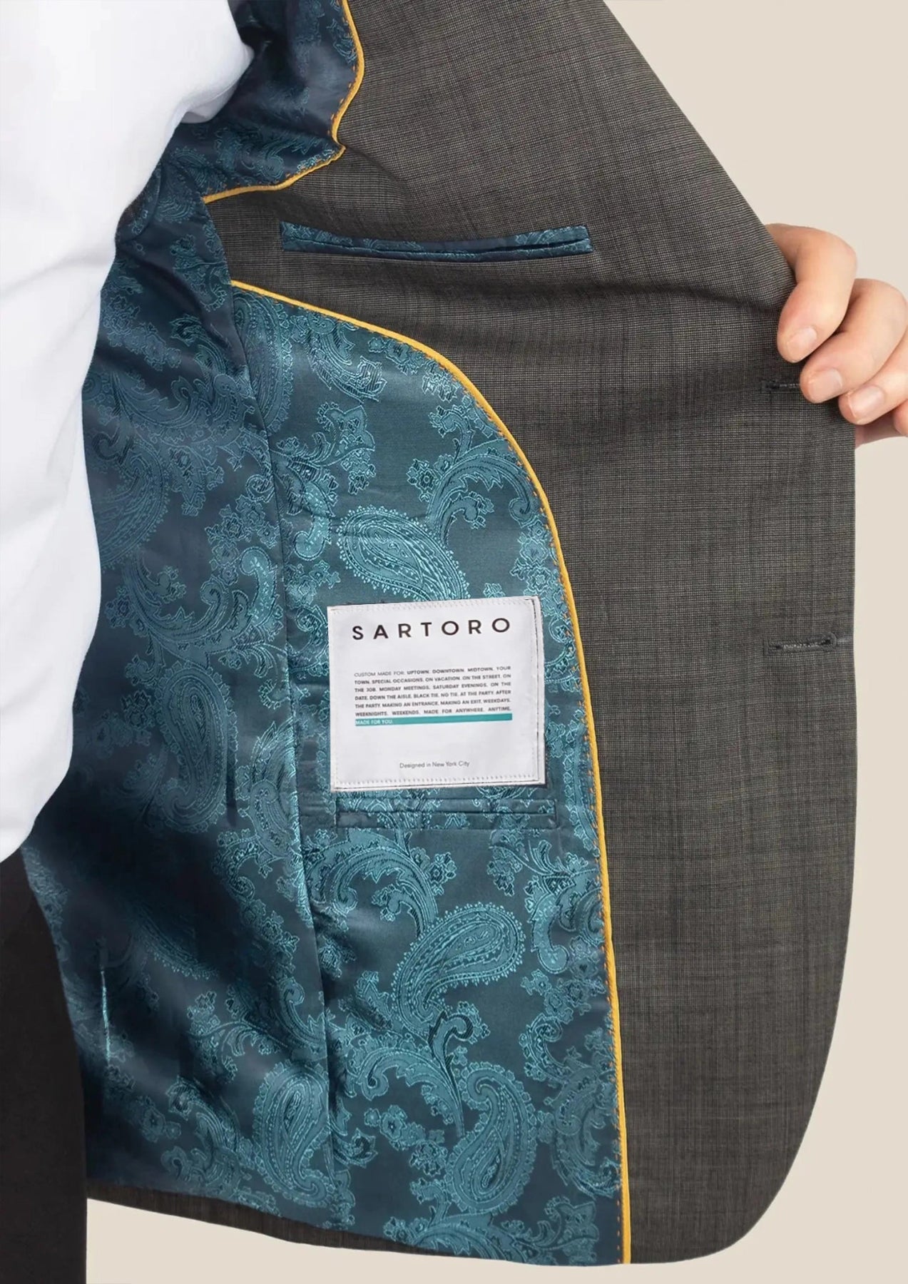 Ellis Carbon Grey Pindot Jacket - SARTORO