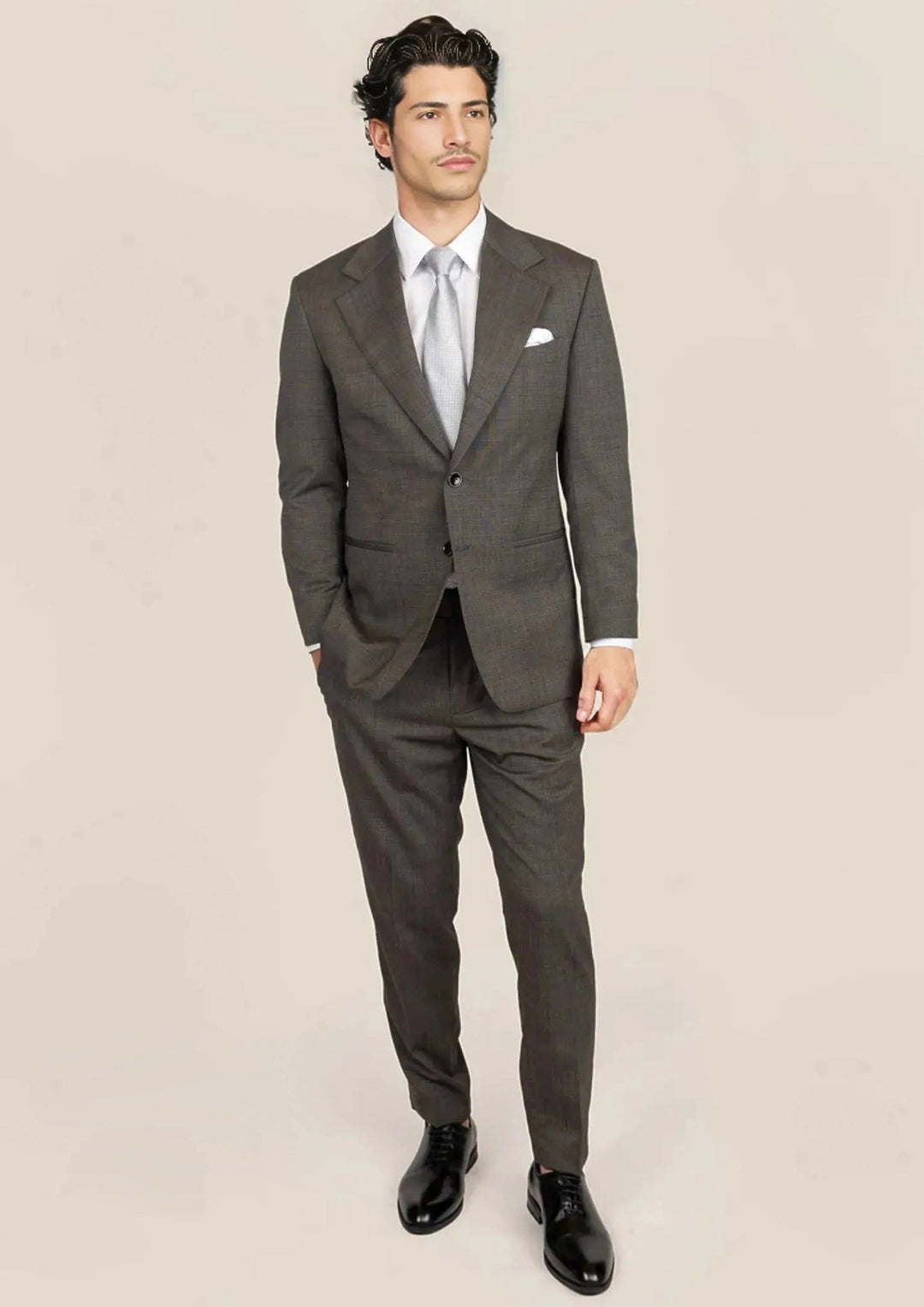 Ellis Carbon Grey Pindot Suit - SARTORO