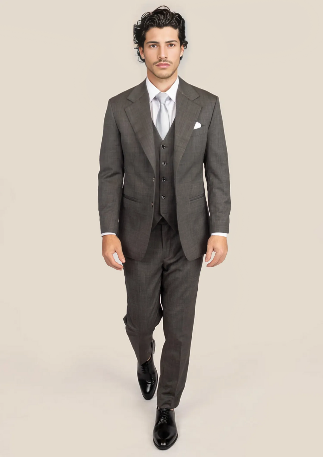 Ellis Carbon Grey Pindot Suit - SARTORO