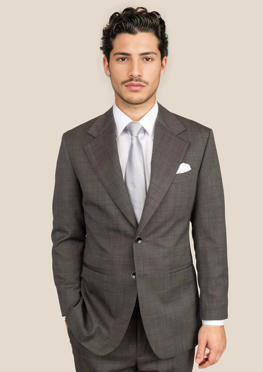 Ellis Carbon Grey Pindot Suit - SARTORO