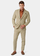 Ellis Dune Beige Cotton Suit - SARTORO679