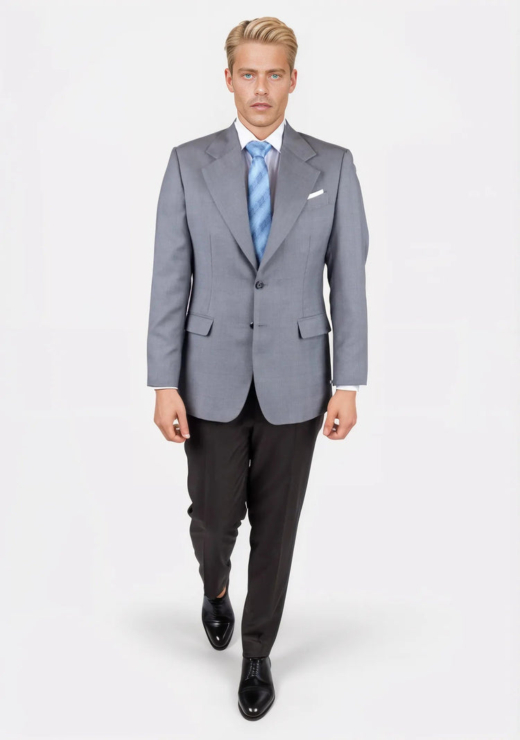 Ellis Light Grey Prince of Wales Jacket - SARTORO766