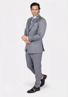 Ellis Light Grey Prince of Wales Suit - SARTORO956