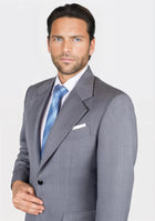 Ellis Light Grey Prince of Wales Suit - SARTORO643