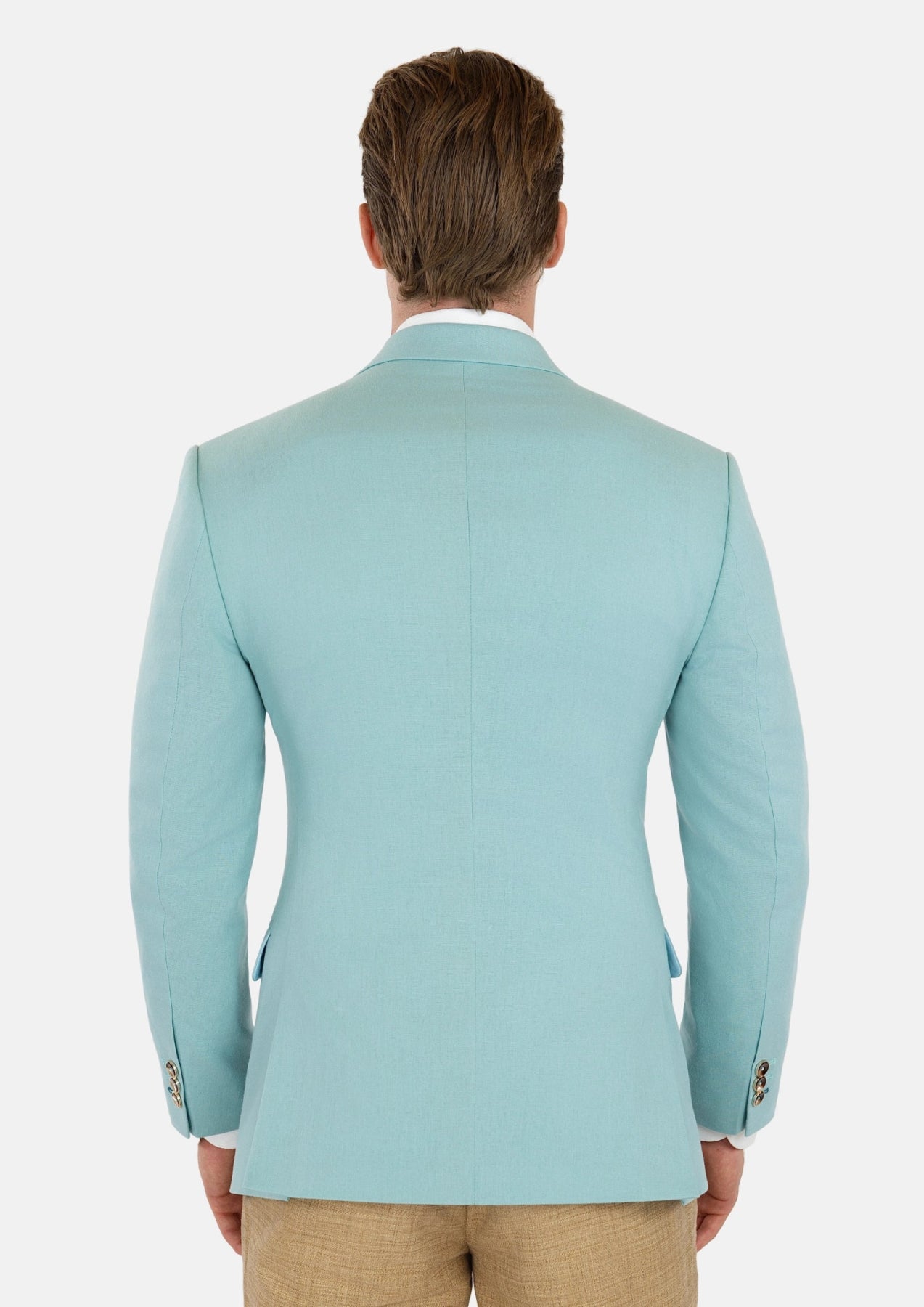 Ellis Light Teal Linen Blend Jacket - SARTORO