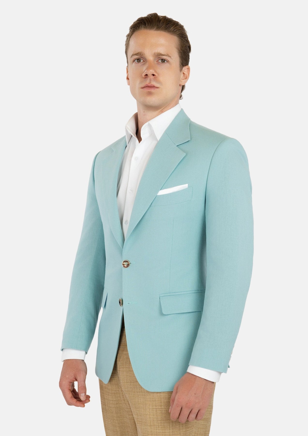 Ellis Light Teal Linen Blend Jacket