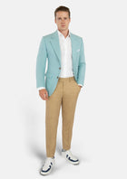 Ellis Light Teal Linen Blend Jacket - SARTORO205