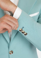Ellis Light Teal Linen Blend Jacket - SARTORO355