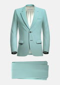 Ellis Light Teal Linen Blend Suit - SARTORO