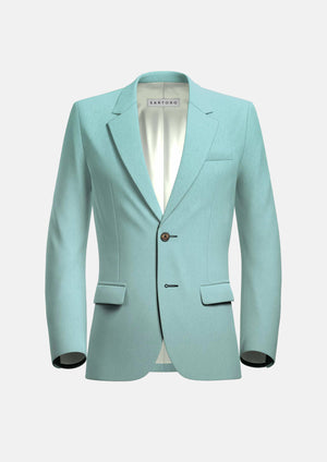 Ellis Light Teal Linen Blend Suit - SARTORO