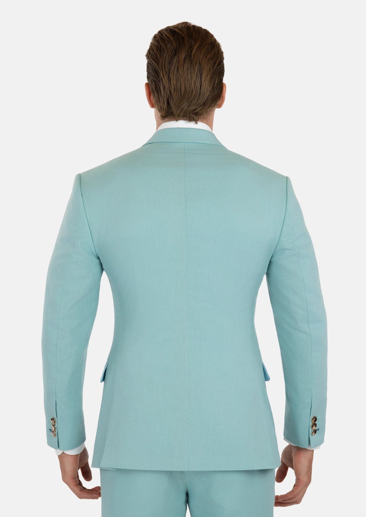 Ellis Light Teal Linen Blend Suit - SARTORO
