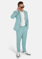 Ellis Light Teal Linen Blend Suit - SARTORO579