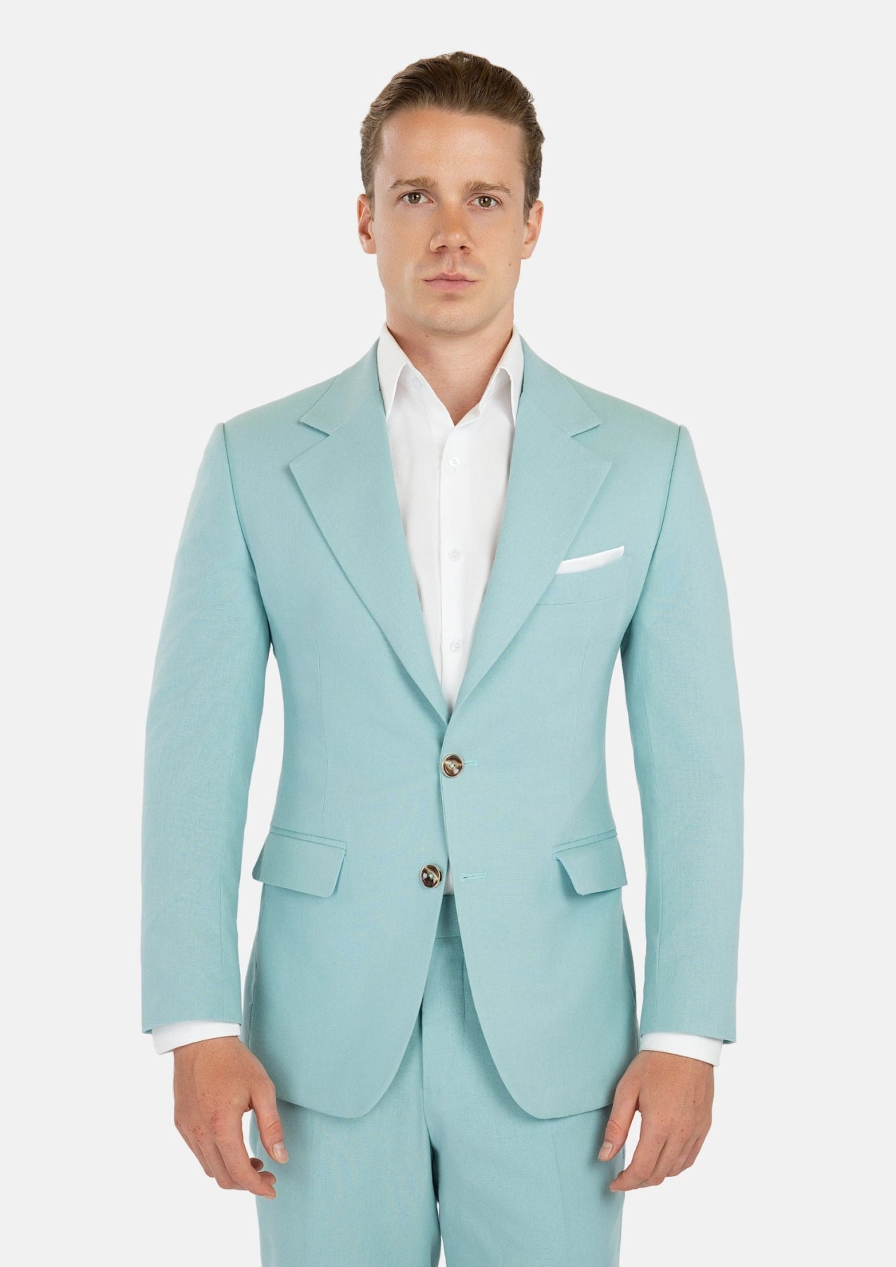 Ellis Light Teal Linen Blend Suit