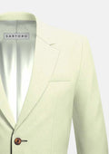 Ellis Olive Cream Linen Blend Jacket - SARTORO